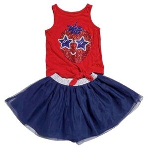 Cat & Jack glitter strawberry 🍓 and tulle outfit 2T